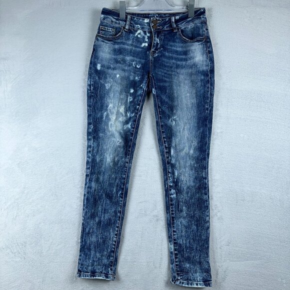 Soho New York Company Curvy Boyfriend Jeans Acid Wash Denim Womens Blue Size 2 - Picture 1 of 11